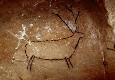 Prehistory: A Deer. Upper Paleolithic Cave Painting (Magdalenian) by Prehistoric Prehistoric