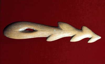 Prehistory: bone harpoon used for fishing by Prehistoric Prehistoric