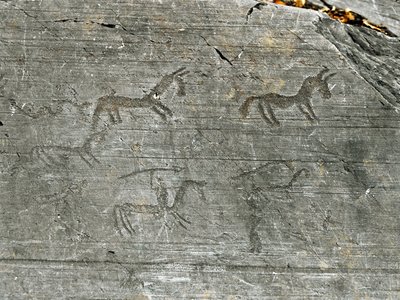Prehistory, Civilization of the Camunni, Rock Art: Grave Rock of a Hunting Scene by Prehistoric Prehistoric