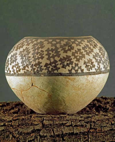 Prehistory: clay vase with geometric decorations of Anau type from the site of Gheoksjur (South Turkmenistan). 4000-3500 BC Eneolithic, Copper Age. Saint Petersburg, Hermitage Museum, Russia by Prehistoric Prehistoric