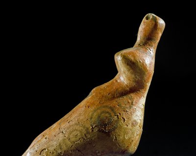 Feminine clay statuette from the site of Jalangac Depe (South Turkmenistan). 4000-3500 BC Eneolithic, Copper Age. Hermitage Museum, Saint Petersburg, Russia by Prehistoric Prehistoric