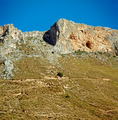 The Crete of Monte Palmeto with a Cave from Paleolithic by Prehistoric Prehistoric