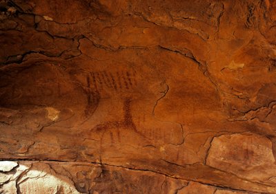 Prehistory: wall painting. Stone Age 5000-2000 BC. Taghit, Haut plateau du Hoggar (Ahaggar), Algeria by Prehistoric Prehistoric