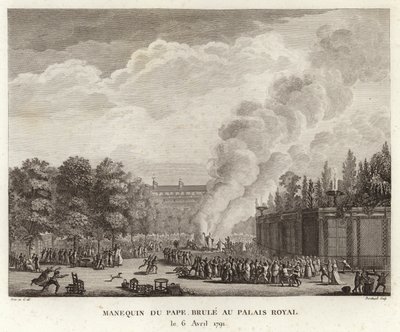 Effigy of the Pope Burned at the Royal Palace by Prieur