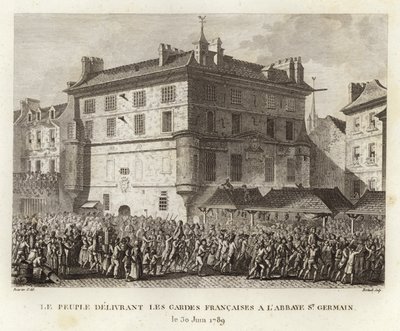 The people delivering the French guards at the abbey of St Germain by Prieur
