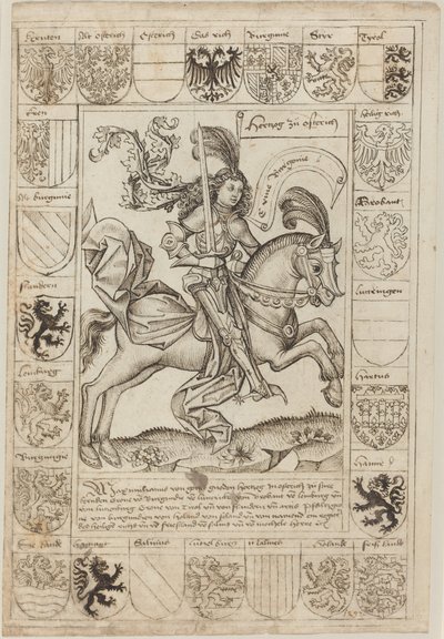 Maximilian, Duke of Austria, on Horseback by Primary Master of the Strassburg Chronicle