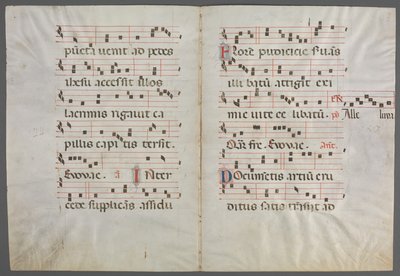 Bifolium from an Antiphonary: Music by Primo Miniatore di San Domenico