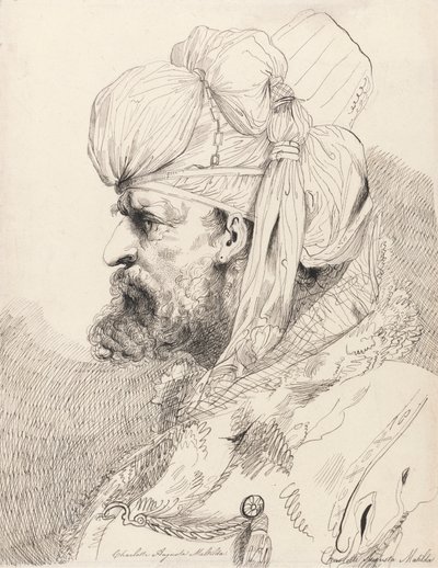 Head of an Aga of the Janisseries by Princess Augusta Charlotte