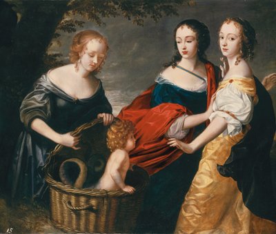 Allegorical Portrait of Three Ladies and a Child as The Finding of Erichthonius by Princess Louise Hollandine of the Rhine