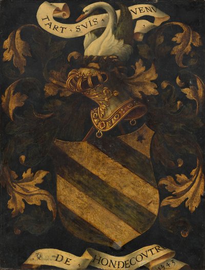 Crested Coat of Arms by Probably Antwerp 16th Century