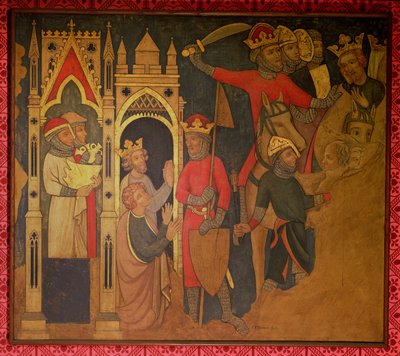 Captivity of King Jehoiachin of Israel, reconstruction of a wall painting originally in the Painted Chamber of the Palace of Westminster by Professor Ernest Tristram
