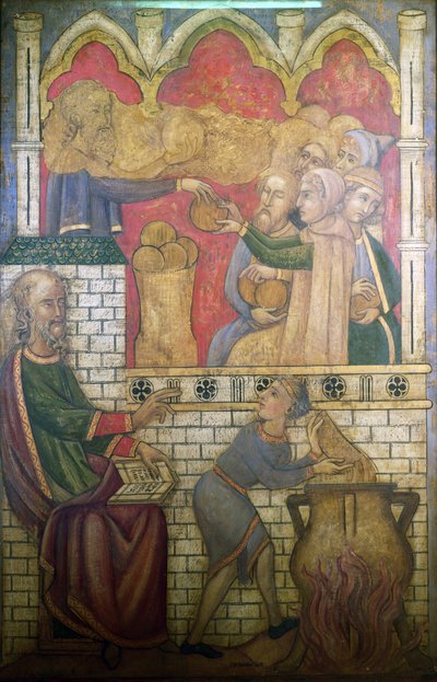 The Miracles of Elisha, Reconstruction of a Wall Painting in the Painted Chamber of the Palace of Westminster by Professor Ernest Tristram