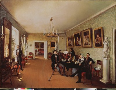 A Family Scene by Prokophy Egorovich Pushkaryev