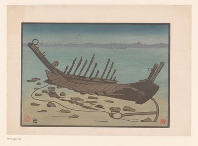 Wreck of a Rowboat on the Beach in Cancale by Prosper Alphonse Isaac