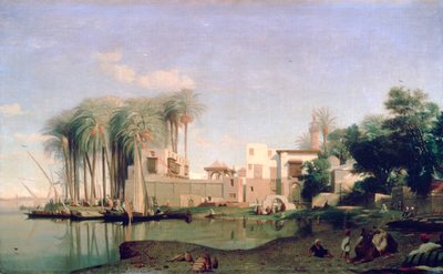 Beni Suef on the Nile by Prosper Georges Antoine Marilhat