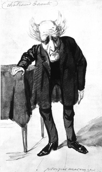 Francois Rene, Viscount of Chateaubriand, Cartoon by Prosper Merimee by Prosper Merimee