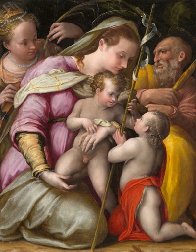 Holy Family with St. Catherine of Alexandria and the Infant St. John the Baptist, circa 1551-1556 by Prospero Fontana