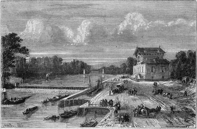 View of the dam on the Seine in Suresnes by Provost Provost