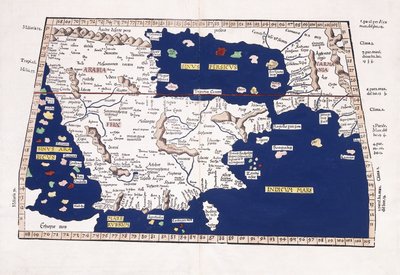 Map of Arabia, the Persian Gulf and the Indian Sea by Ptolemy