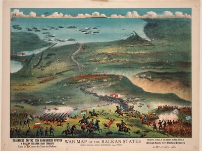 War Map of the Balkan States by Publisher Joseph Koehler New York