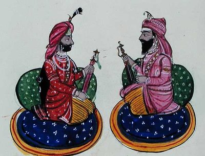 Maharaja Kharak Singh and Maharaja Nau Nihal Singh, c.1890 by Punjabi School