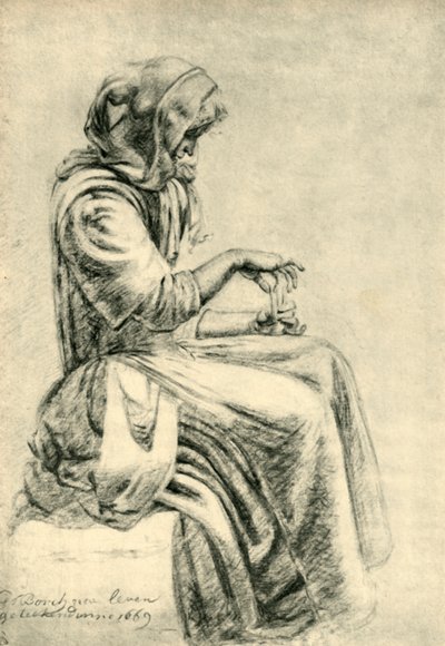 Seated Woman with Playing Cards by Pupil of Gerard ter Borch II