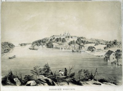 The Valaam Monastery on Valaam Island in Lake Lagoda by Pyotr Fyodorovich Borel