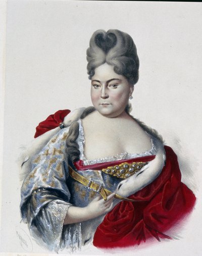 Portrait of The Grand Duchess Natalya Alexeevna of Russia, Sister of Tsar Peter The Great by Pyotr Fyodorovich Borel