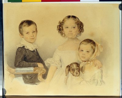 Portrait of the Lanskoy children by Pyotr Fyodorovich Sokolov