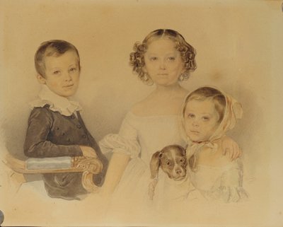 Portrait of the Lanskoy Children, 1839 by Pyotr Fyodorovich Sokolov