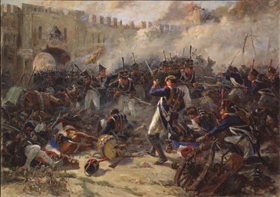 The battle of Smolensk on August 1812, 1956 by Pyotr Ivanovich Zhigimont