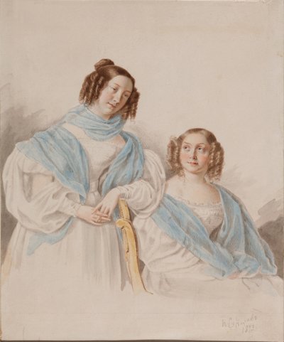 Portrait of Sisters Countesses Antonina Dmitrievna and Lidia Dmitrievna Blud by Pyotr Petrovich Sokolov
