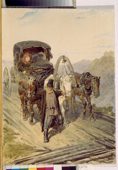 Troika (Russian Three-Horse Sleigh) by Pyotr Petrovich Sokolov
