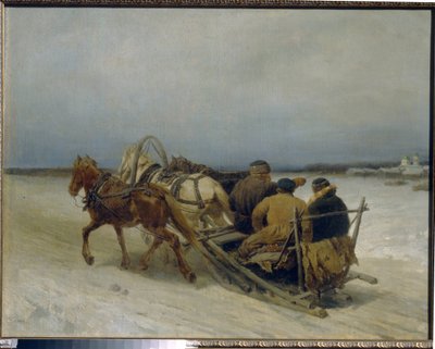 Troika in Winter by Pyotr Petrovich Sokolov