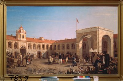 Apraksin Market in St Petersburg by Pjotr ​​​​Petrowitsch Wereschtschagin