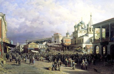 Market in Nizhny Novgorod by Pjotr ​​​​Petrowitsch Wereschtschagin
