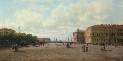 The Palace Square in Saint Petersburg by Pjotr ​​​​Petrowitsch Wereschtschagin