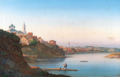 The Dormition Church on Krutitsy in Moscow with the Simonov Monastery in the Background by Pyotr Sergeevich Stepanov