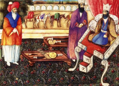 Solomon Receiving Presents from the Queen of Sheba by Qajar School