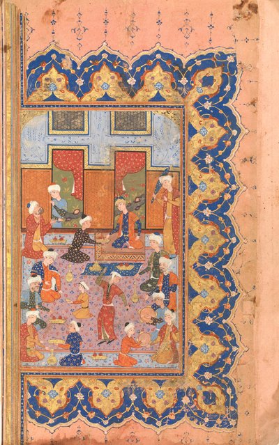 A Scene of Conviviality at Court, Folio from a Divan Collected Works of Mir 