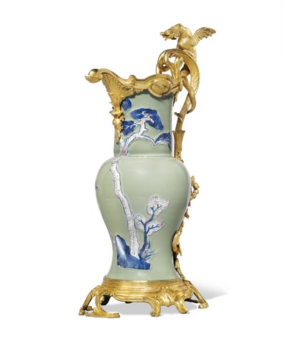 One of a Pair of Louis XV Ewers by Qing Dynasty   Kangxi Period Chinese School