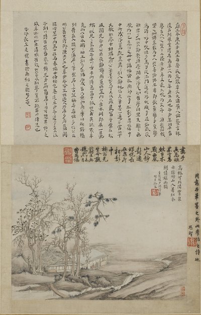 A Scholar in his Mountain Studio by Qing Dynasty Chinese School