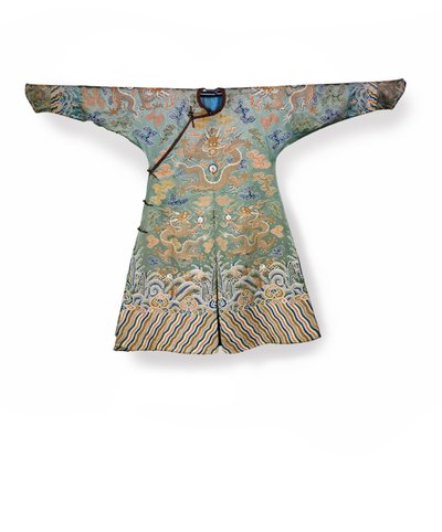 Celadon silk court dress for an Imperial princess, Jifu, China by Qing Dynasty Chinese School
