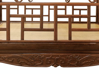 Detail of a Huanghuali six-post canopy bed, Jiazichuang Qing Dynasty by Qing Dynasty Chinese School