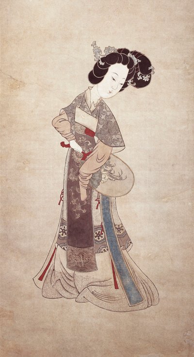 Lady of China, by Ren Shyong (painting on silk) by Qing Dynasty Chinese School