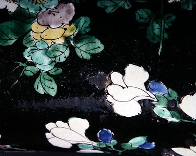 Large Famille Noire Yen Yen Vase, Kangxi period (1662-1722) (detail) by Qing Dynasty Chinese School