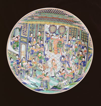 Large Famille Verte Charger, Kangxi Period (1662-1722) by Qing Dynasty Chinese School