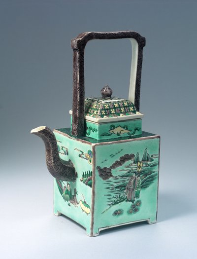 Large Famille Verte Teapot, Kangxi Period (1662-1722) by Qing Dynasty Chinese School