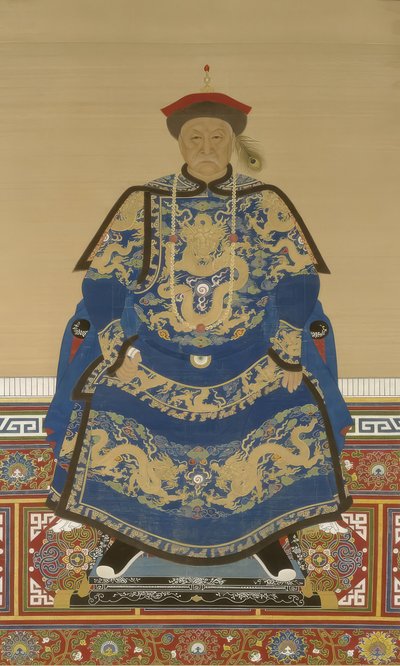 Portrait of Oboi (c.1610-1669), Regent during the Reign of Emperor Kangxi by Qing Dynasty Chinese School