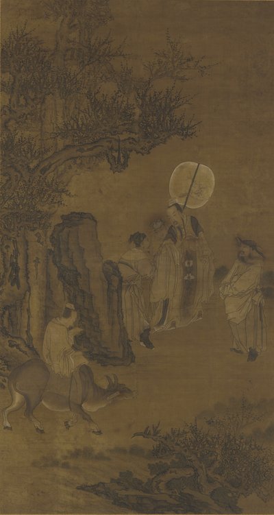 Prime Minister Yang Su and the Studious Youth by Qing Dynasty Chinese School